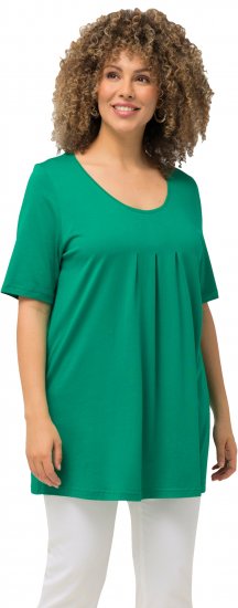 Ulla Popken Essential Front Pleat Tee Emerald Green - Majice - 
