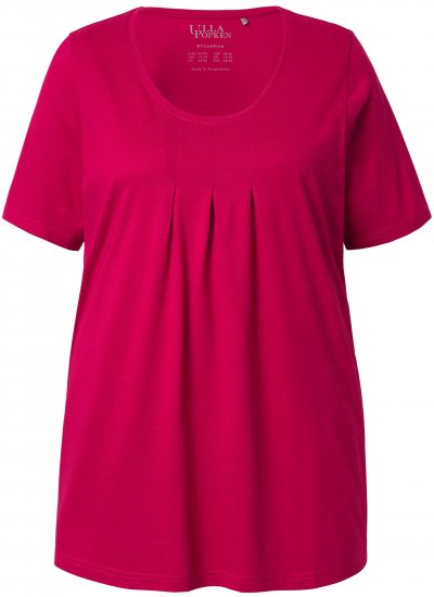 Ulla Popken Essential Front Pleat Tee Dark Raspberry - Majice - 