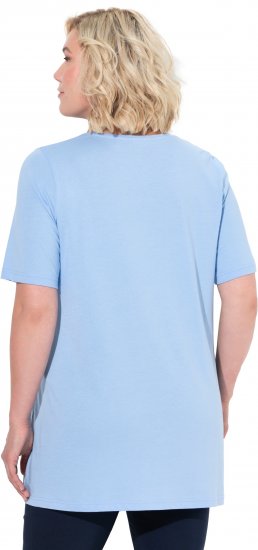 Ulla Popken Essential Front Pleat Tee Light Blue - Majice - 