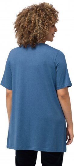 Ulla Popken Essential Front Pleat Tee Denim Blue - Majice - 