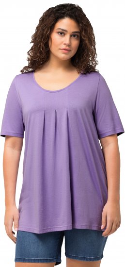 Ulla Popken Essential Front Pleat Tee Pale Lilac - Majice - 