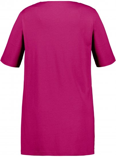 Ulla Popken Essential Front Pleat Tee Magnolia Red - Majice - 