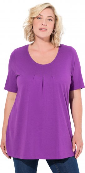 Ulla Popken Essential Front Pleat Tee Purple - Majice - 