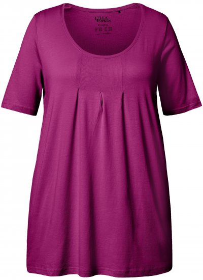 Ulla Popken Essential Front Pleat Tee Berry - Majice - 