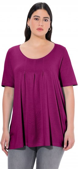 Ulla Popken Essential Front Pleat Tee Berry - Majice - 