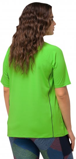 Ulla Popken Piping Accent Functional UVP 50+ Stretch Knit Top Light Green - Majice - 