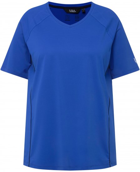 Ulla Popken Piping Accent Functional UVP 50+ Stretch Knit Top Royal Blue - Majice - 