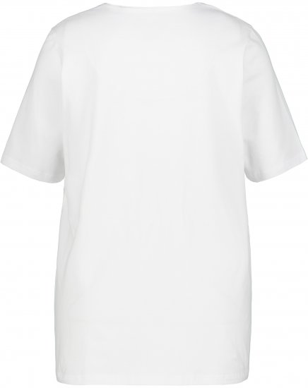 Ulla Popken Essential Notch Neck Stretch Tee Snow White - Majice - 