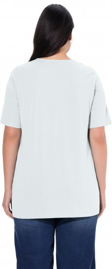 Ulla Popken Essential Notch Neck Stretch Tee Snow White - Majice - 