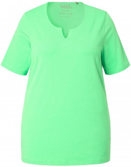 Ulla Popken Essential Notch Neck Stretch Tee Mint Green - Majice - 