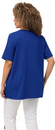 Ulla Popken Essential Notch Neck Stretch Tee Cobalt Blue - Majice - 