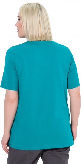 Ulla Popken Essential Notch Neck Stretch Tee Teal - Majice - 