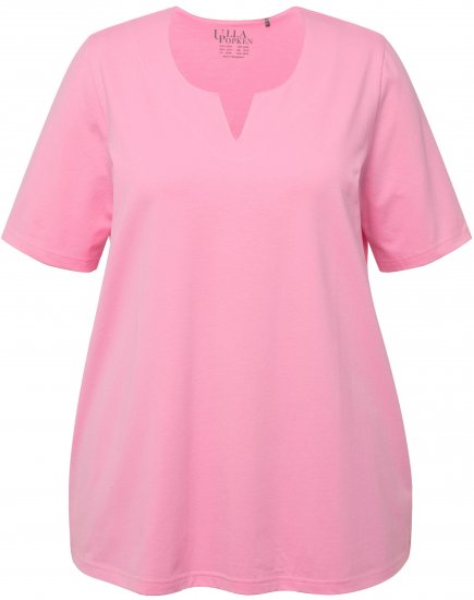 Ulla Popken Essential Notch Neck Stretch Tee Light Pink - Majice - 