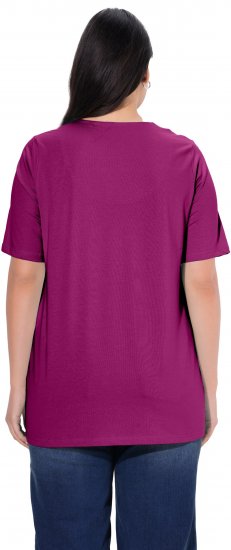 Ulla Popken Essential Notch Neck Stretch Tee Berry - Majice - 