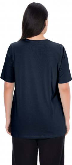 Ulla Popken Essential Round Neck Stretch Tee Navy Blue - Majice - 