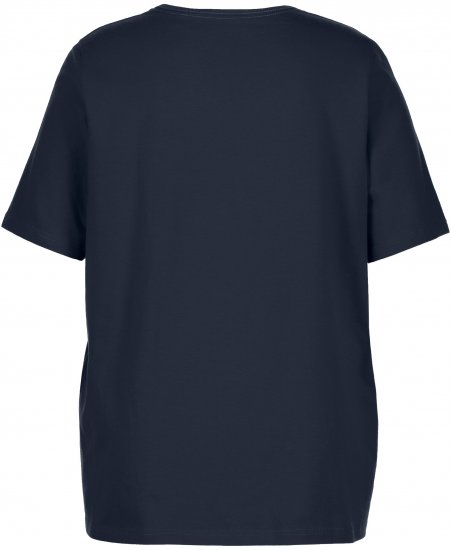 Ulla Popken Essential Square Neck Stretch Tee Navy Blue - Majice - 