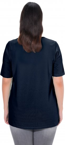 Ulla Popken Essential Square Neck Stretch Tee Navy Blue - Majice - 