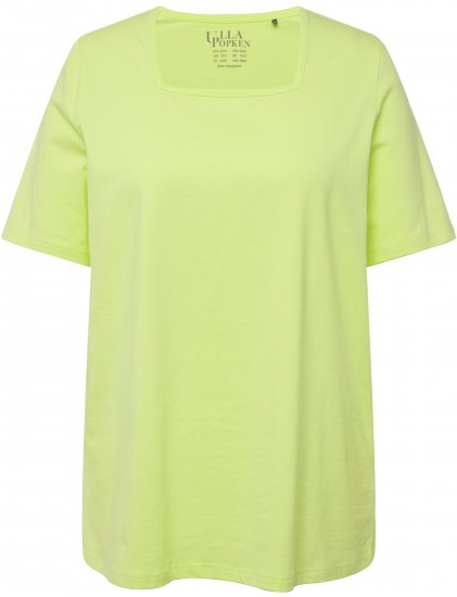 Ulla Popken Essential Square Neck Stretch Tee Lime Green - Majice - 