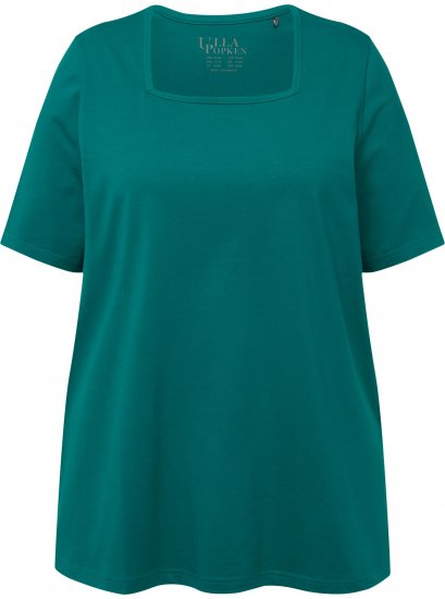 Ulla Popken Essential Square Neck Stretch Tee Emerald - Majice - 