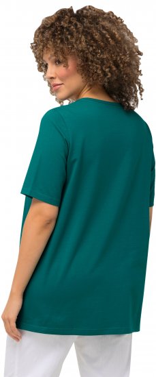 Ulla Popken Essential Square Neck Stretch Tee Emerald - Majice - 