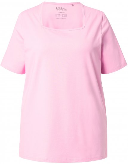 Ulla Popken Essential Square Neck Stretch Tee Pink - Majice - 