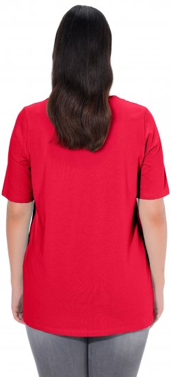Ulla Popken Essential Square Neck Stretch Tee Red - Majice - 