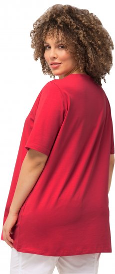 Ulla Popken Essential Square Neck Stretch Tee Dark Pink - Majice - 
