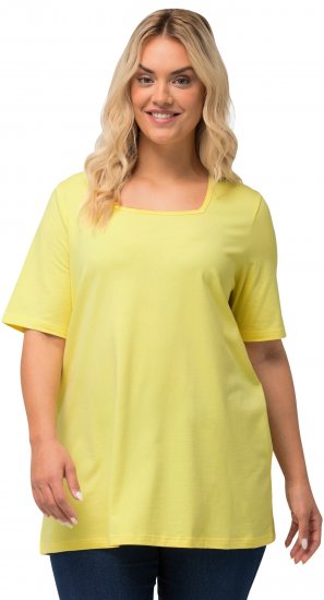 Ulla Popken Essential Square Neck Stretch Tee Lemon Yellow - Majice - 