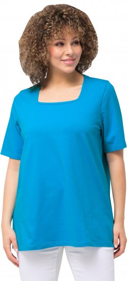 Ulla Popken Essential Square Neck Stretch Tee Sapphire Blue - Majice - 