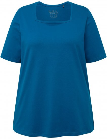 Ulla Popken Essential Square Neck Stretch Tee Medium Blue - Majice - 