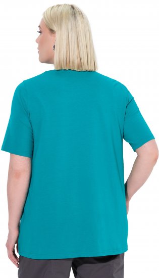 Ulla Popken Essential Square Neck Stretch Tee Teal - Majice - 