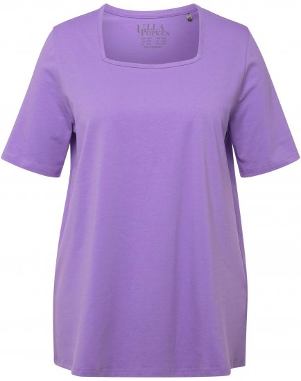Ulla Popken Essential Square Neck Stretch Tee Pale Lilac - Majice - 