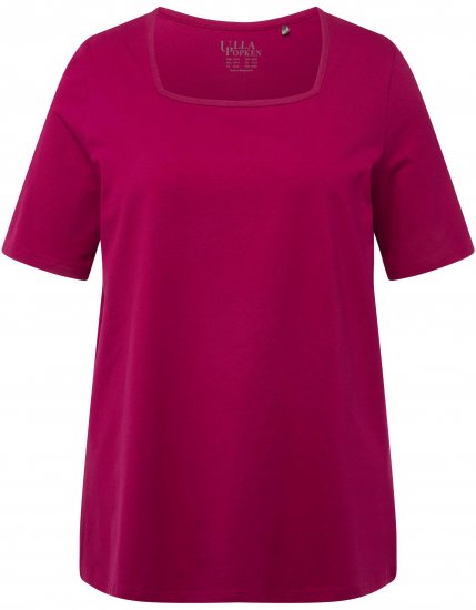 Ulla Popken Essential Square Neck Stretch Tee Magnolia Red - Majice - 