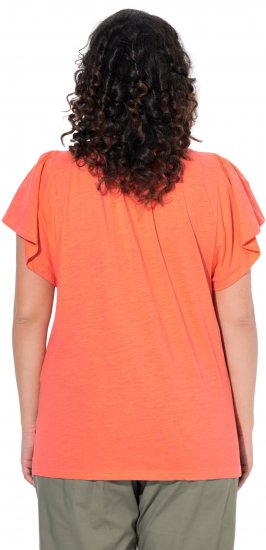 Ulla Popken Wing Sleeve V-Neck Tee Coral Pink - Majice - 