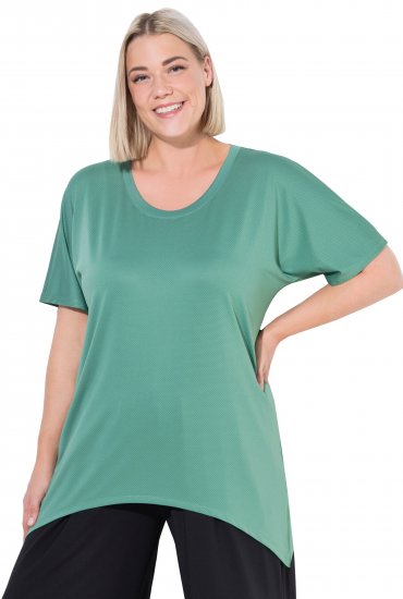 Ulla Popken Quick Drying Pointed Hem Stretch Fit Tee Ivy Green - Majice - 