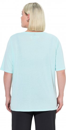 Ulla Popken Antibacterial Short Sleeve Draped Tee Light Turquiose - Majice - 