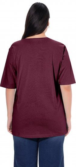 Ulla Popken Basic Round Neck Short Sleeve Relaxed Fit T-Shirt Dark Red - Majice - 