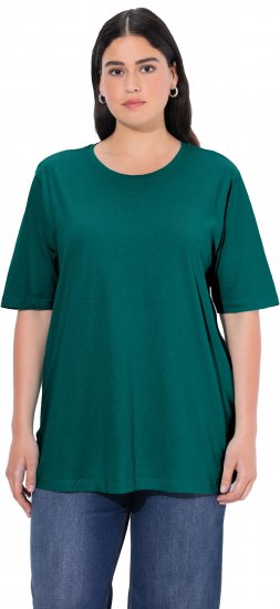 Ulla Popken Basic Round Neck Short Sleeve Relaxed Fit T-Shirt Teal Green - Majice - 