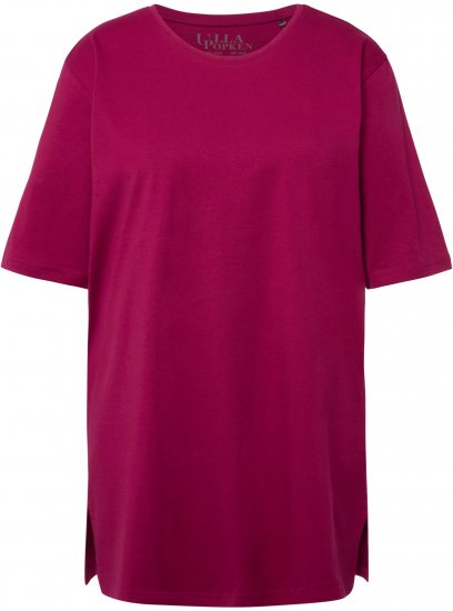Ulla Popken Basic Round Neck Short Sleeve Relaxed Fit T-Shirt Magnolia Red - Majice - 