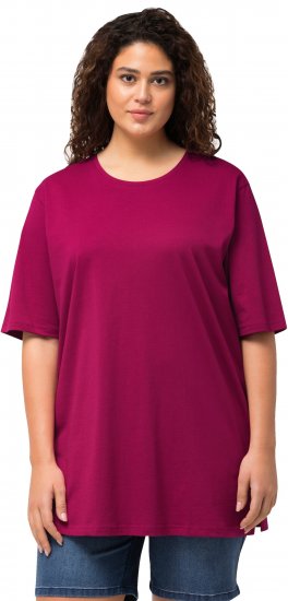 Ulla Popken Basic Round Neck Short Sleeve Relaxed Fit T-Shirt Magnolia Red - Majice - 