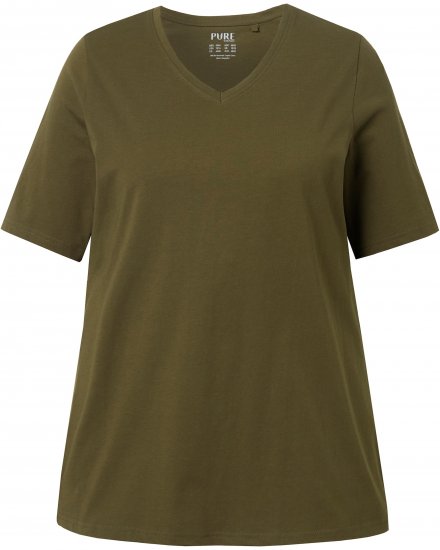 Ulla Popken Eco Cotton Basic T-Shirt 2-Pack Green/Black - Majice - 