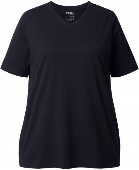 Ulla Popken Eco Cotton Basic T-Shirt 2-Pack Black/Red - Majice - 