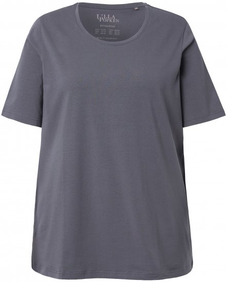 Ulla Popken Essential Round Neck Stretch Tee Graphite Grey - Majice - 