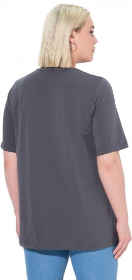 Ulla Popken Essential Round Neck Stretch Tee Graphite Grey - Majice - 