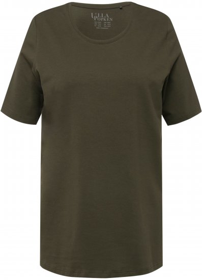 Ulla Popken Essential Round Neck Stretch Tee Forest Green - Majice - 