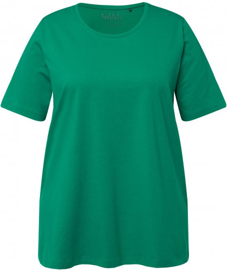 Ulla Popken Essential Round Neck Stretch Tee Emerald Green - Majice - 