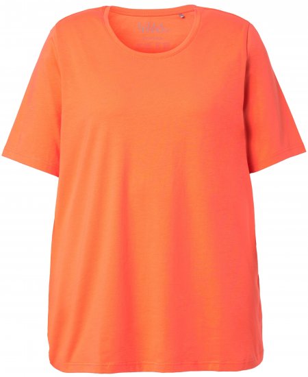 Ulla Popken Essential Round Neck Stretch Tee Coral Pink - Majice - 