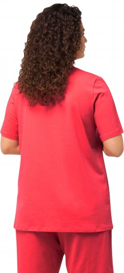 Ulla Popken Essential Round Neck Stretch Tee Dark Coral - Majice - 