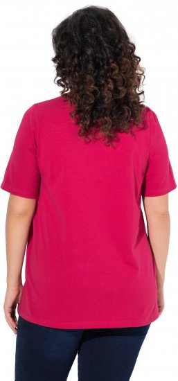 Ulla Popken Essential Round Neck Stretch Tee Dark Raspberry - Majice - 