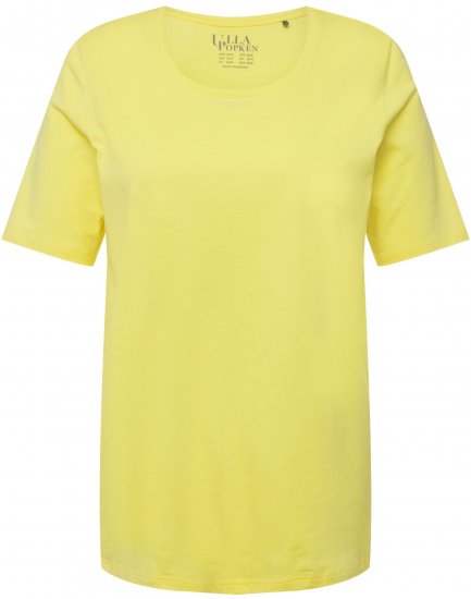 Ulla Popken Essential Round Neck Stretch Tee Lemon Yellow - Majice - 